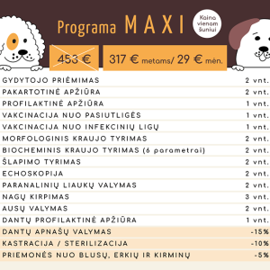 Sveikatos paslaugų programa MAXI jūsų šuniui
