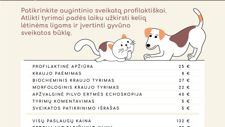 Išsamus gyvūno sveikatos patikrinimas